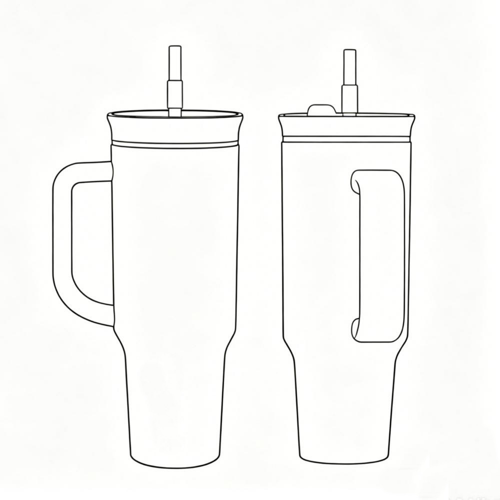 structure of kingstar 40oz tumblers with handles and lids