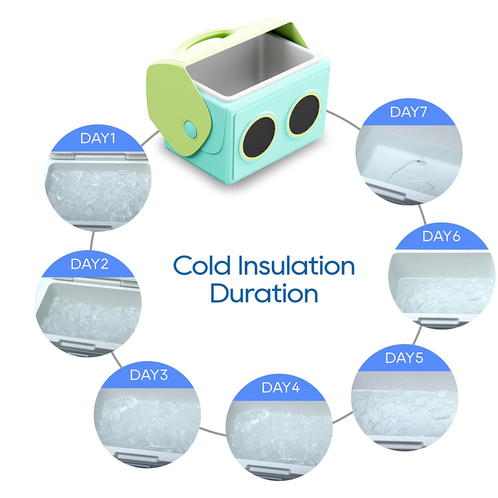 15 QT Durable Plastic Music Cooler Box 14 L With Handle and Speaker Camping for Outdoor Tents thermal