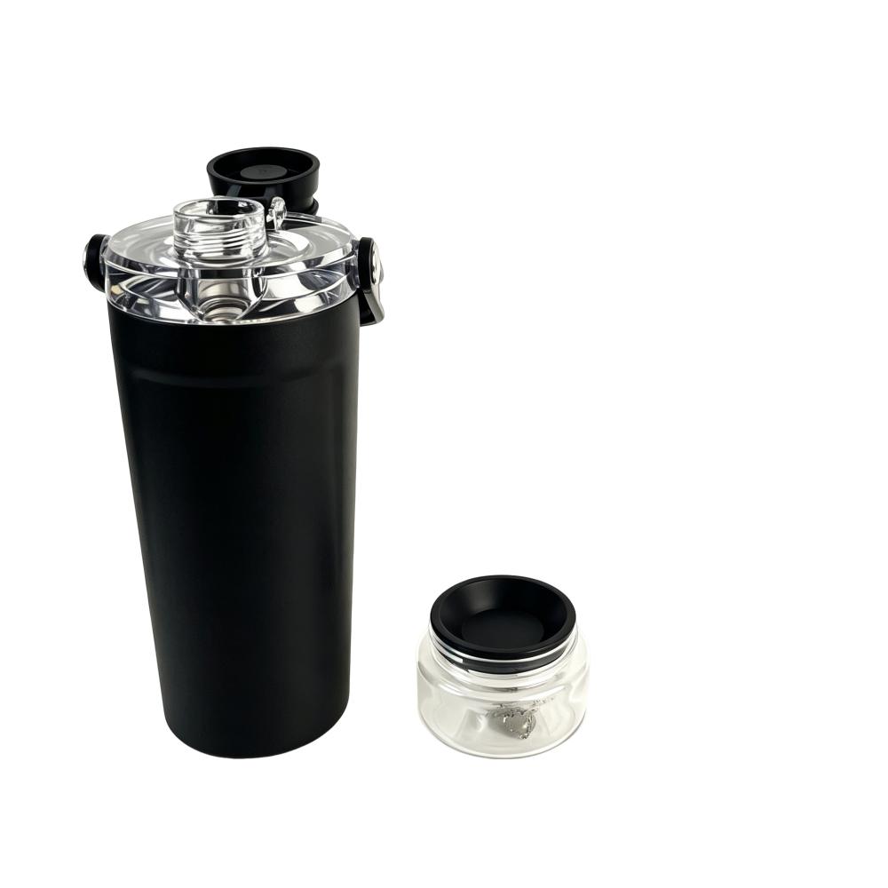 17 oz 304 Stainless Steel Custom Shaker Bottle 500 ml Insulated Double Lids With Handles Protein