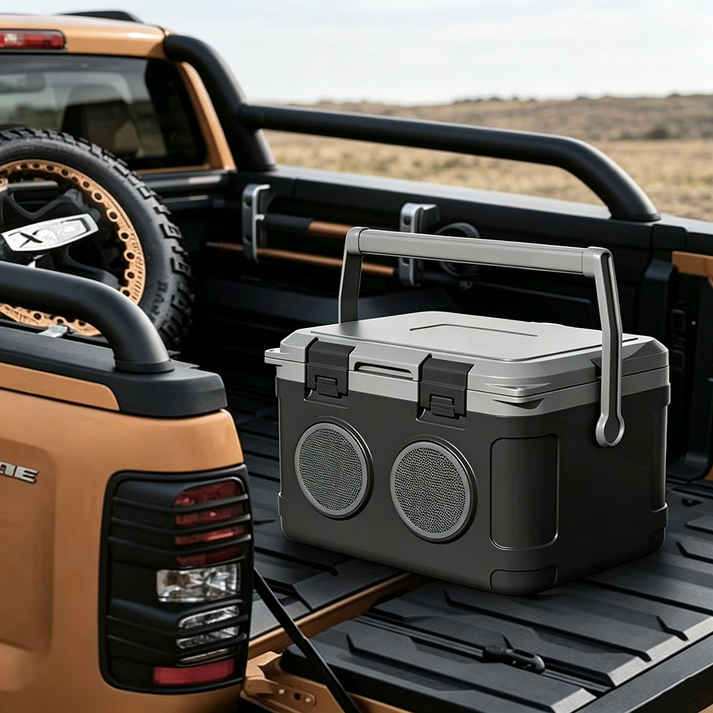 22.2 QT Wholesale Custom Ice Cooler Box 21 L Incubator Portable Insulated Wireless Speaker handles