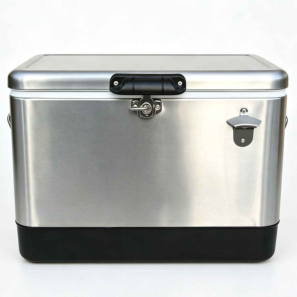 26 QT Stainless Steel Custom Metal Cooler Box 25 L Wholesale Double Wall Insulated Stand tight sealing