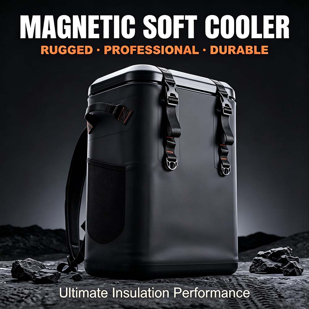 30-Can Thermal Soft Cooler Bags Waterproof TPU Magnetic Lid Backpack with Ice Supply insulation