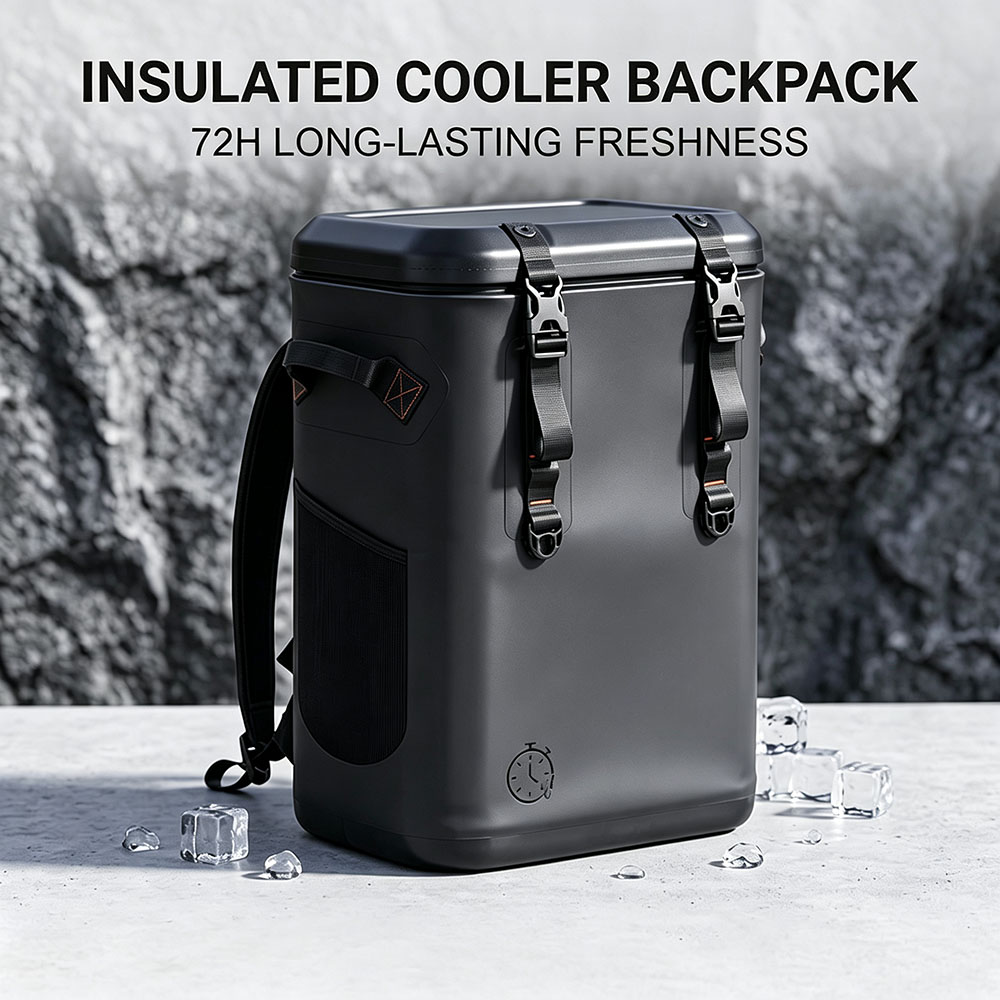 30-Can Thermal Soft Cooler Bags Waterproof TPU Magnetic Lid Backpack with Ice Supply ice retention
