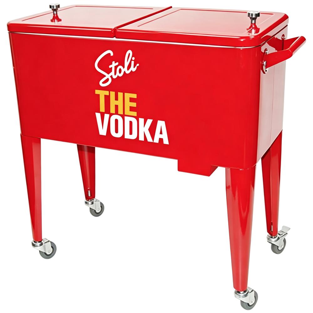 84.5 QT Customized Rolling Metal Cooler Box 80L Multi-Colored Outdoor Ice Retro Cart Vintage durable