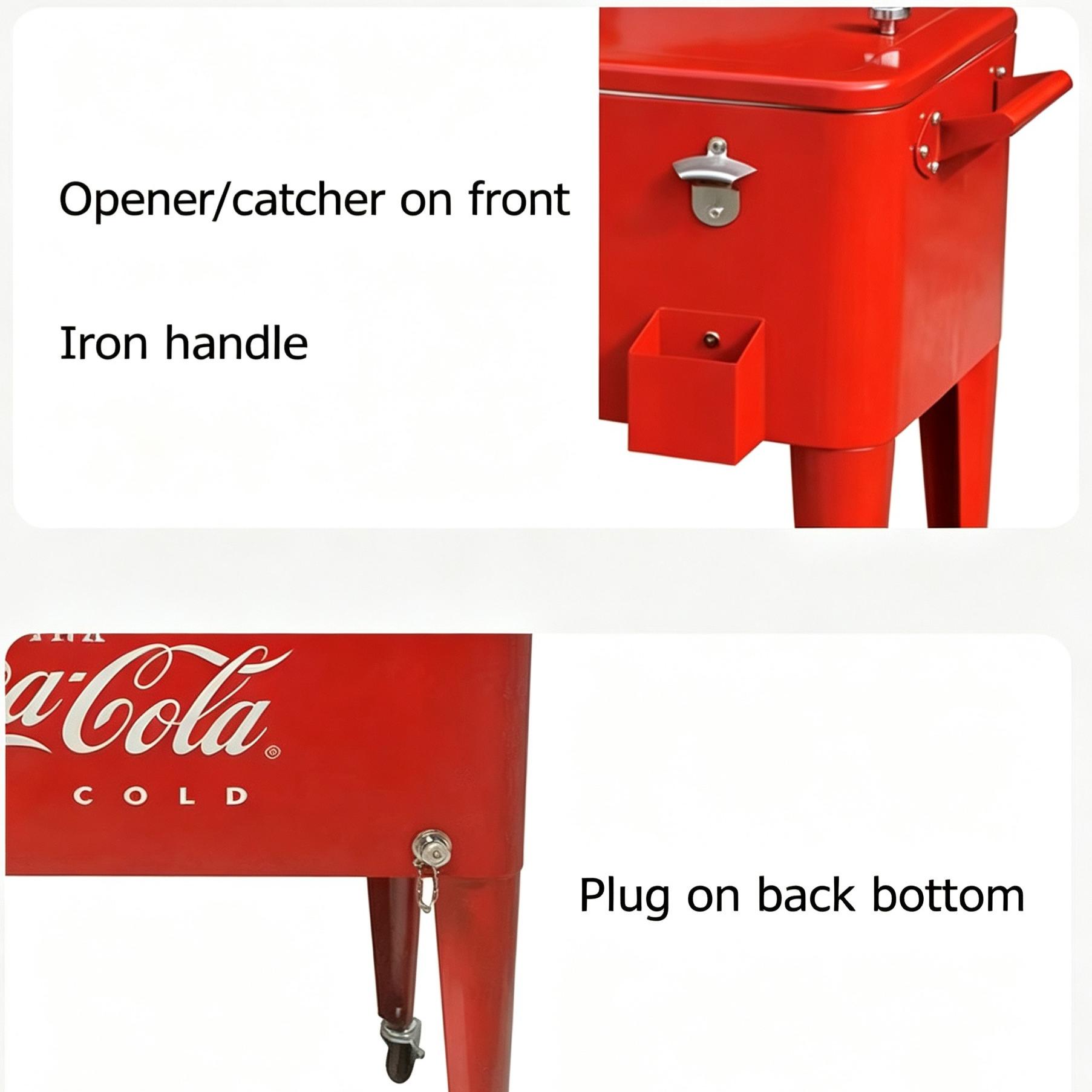 84.5 QT Customized Rolling Metal Cooler Box 80L Multi Colored Outdoor Ice Retro Cart Vintage accessory