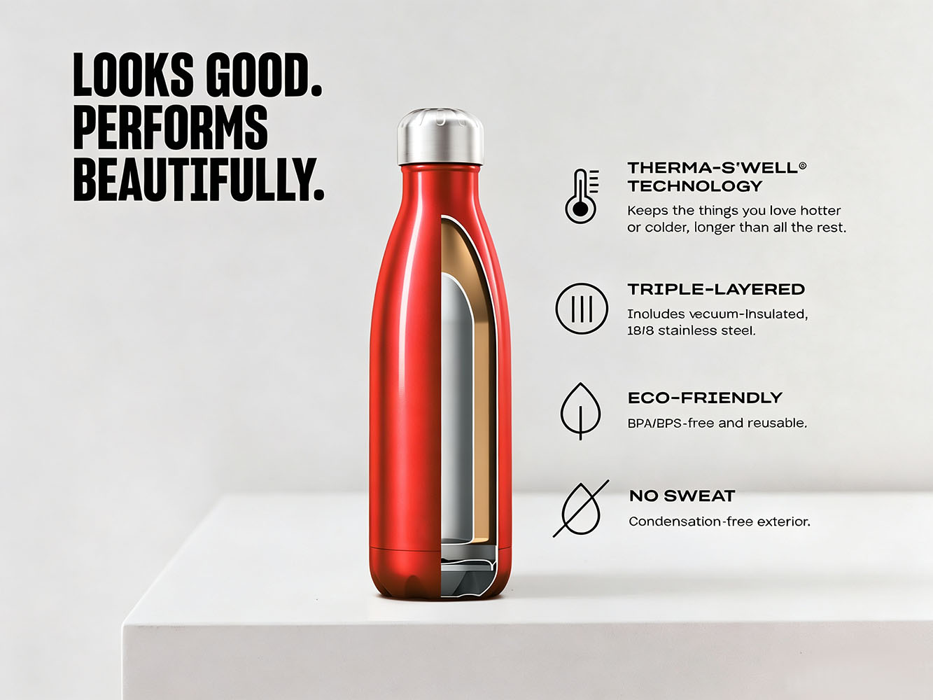 Sweat-Free Outer Surface & Stable Temperature Lock wholesale S’well water bottles Sweat-Free Outer Surface & Stable Temperature Lock wholesale S'well water bottles