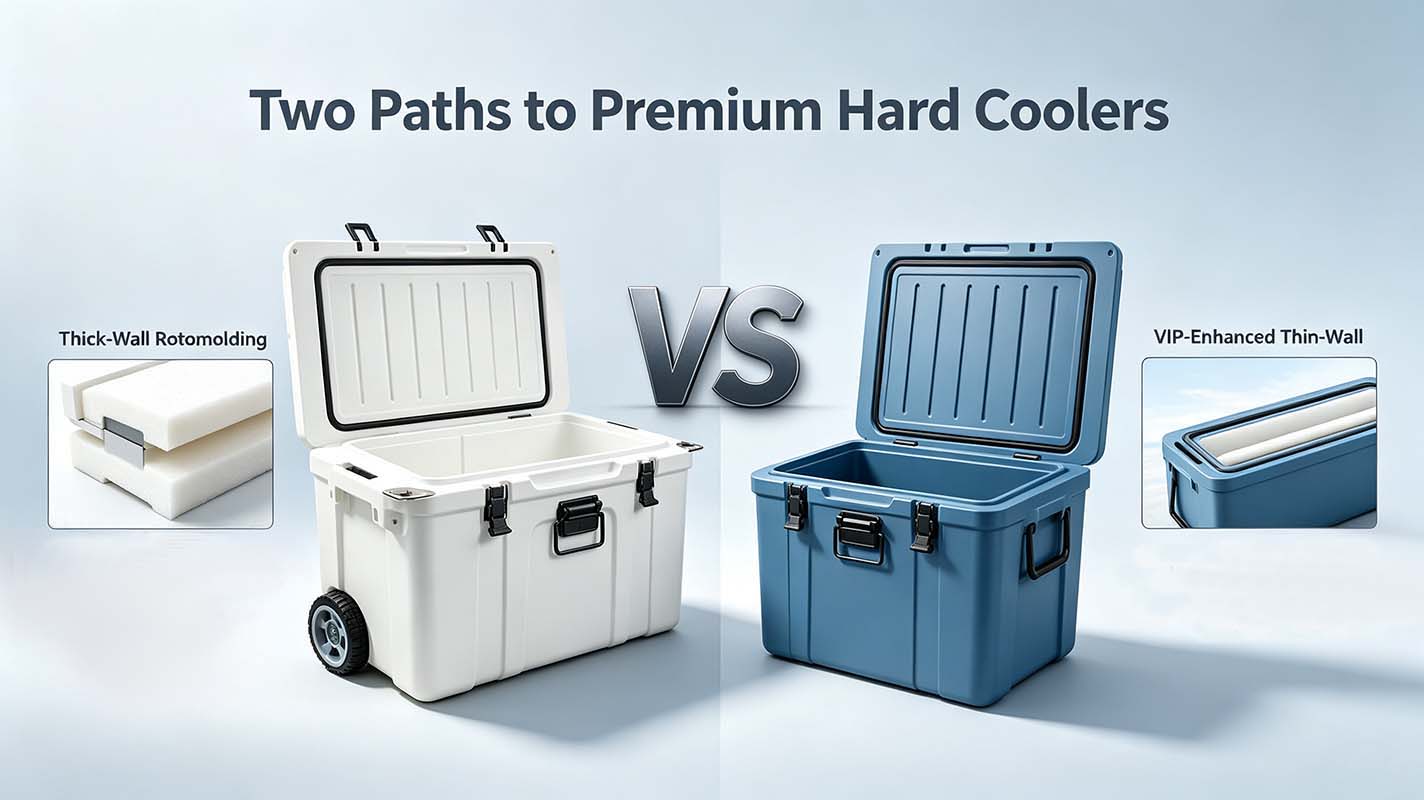 Two Paths to Premium Hard Coolers: Thick-Wall Rotomolding vs. VIP-Enhanced Thin-Wall Design