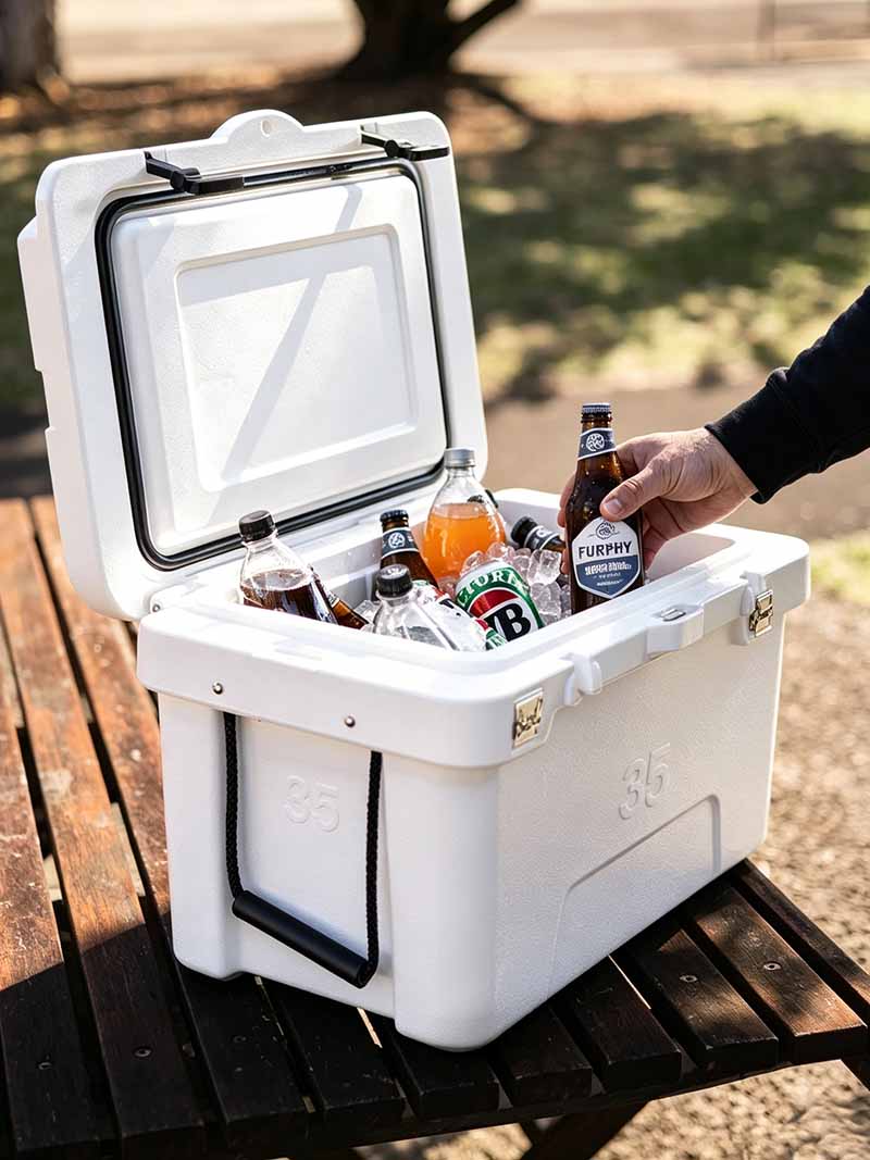 metal coolers and plastic rotomolded coolers