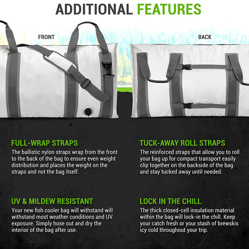 31 QT Wholesale 30 L PVC Cooling Cooler Bag Waterproof Insulated Fishing Kill Chiller Drain Valve outdoor