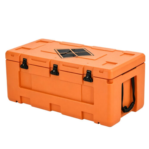 55 QT Thermal Rotomolded Hard Ice Cooler 52 L Chest Standing Wheels Drain Hole wholesale