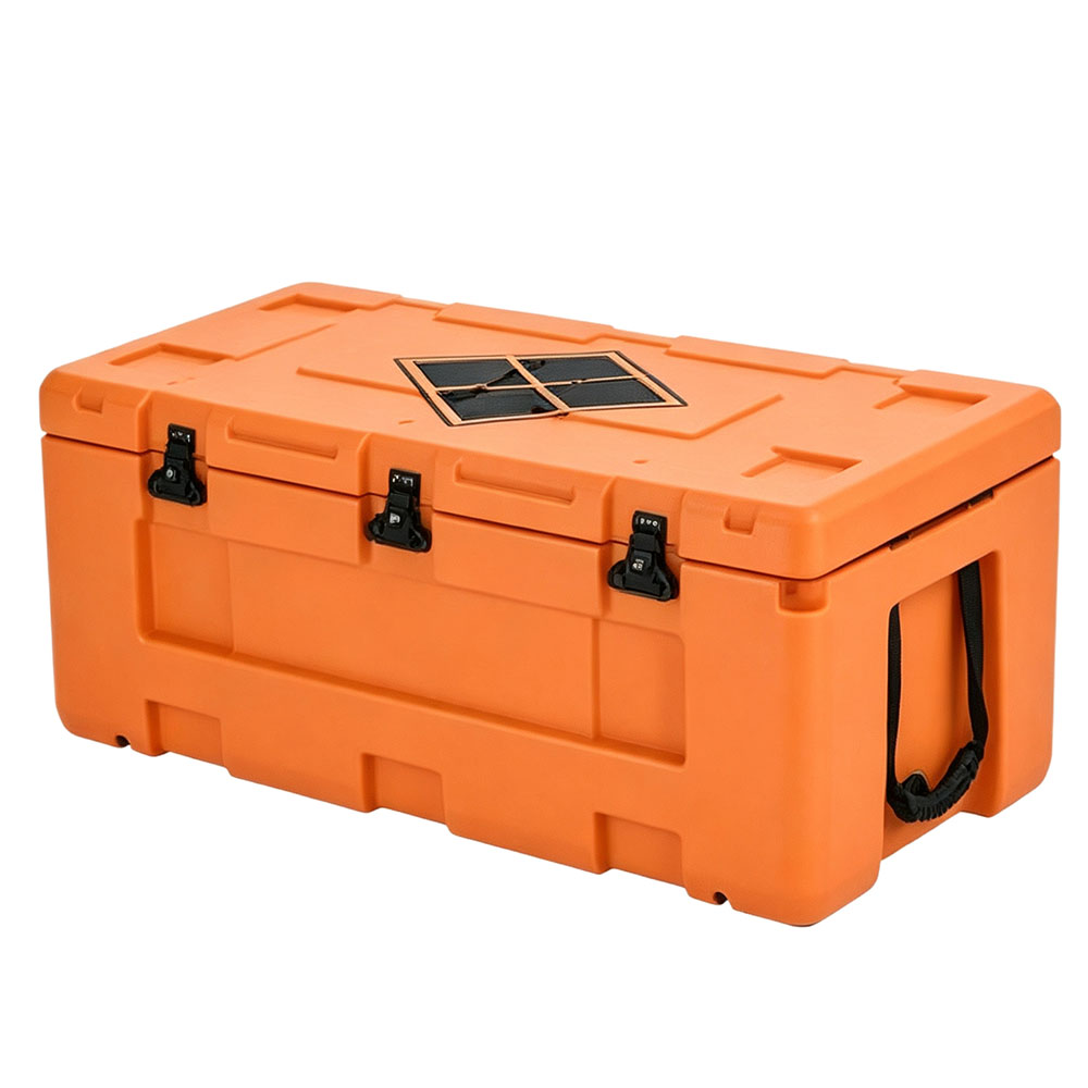 55 QT Thermal Rotomolded Hard Ice Cooler 52 L Chest Standing Wheels Drain Hole wholesale