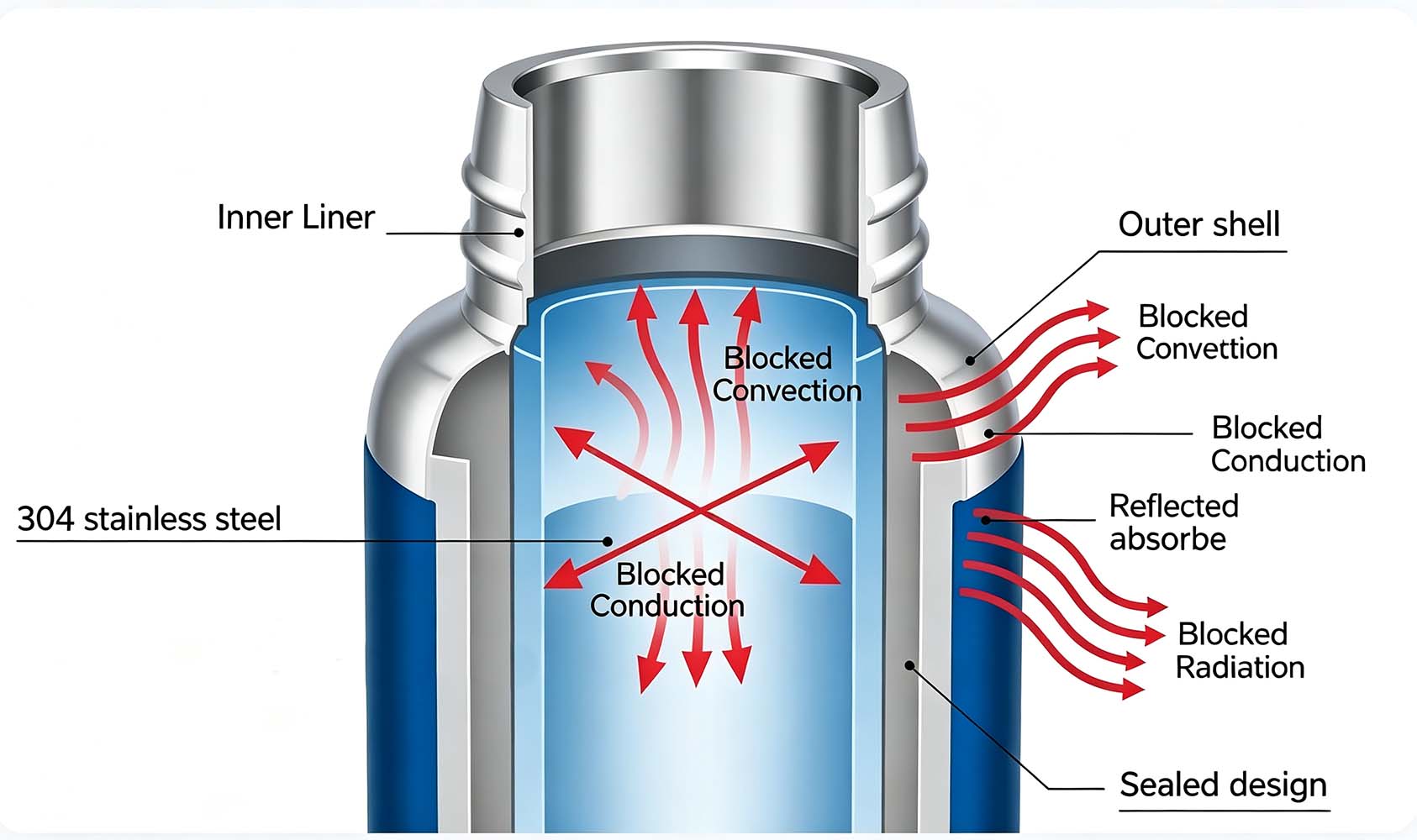 triple insulation there are three ways of heat transfer